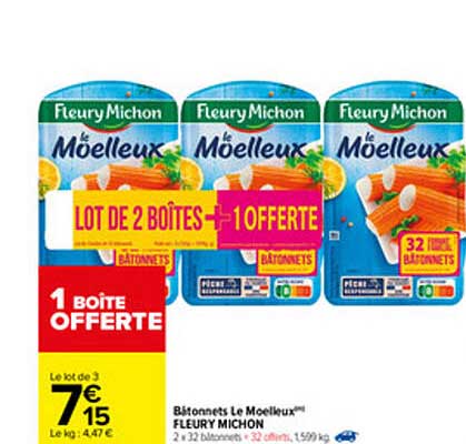 bâtonnets le moelleux fleury michon