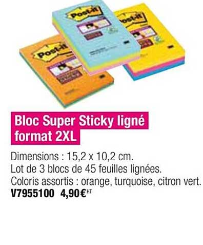 bloc super sticky ligné format 2xl