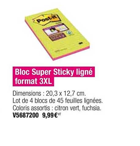 bloc super sticky ligné format 3xl
