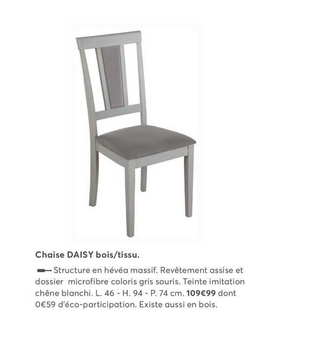 chaise daisy bois - tissu