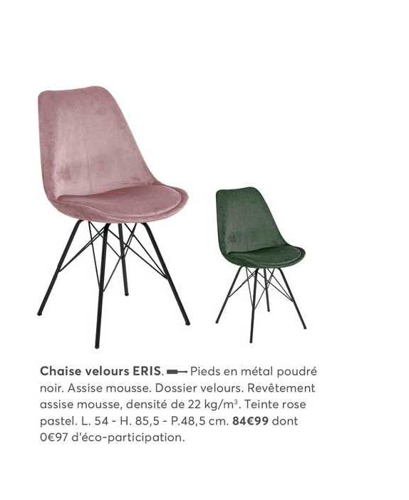 chaise velours eris