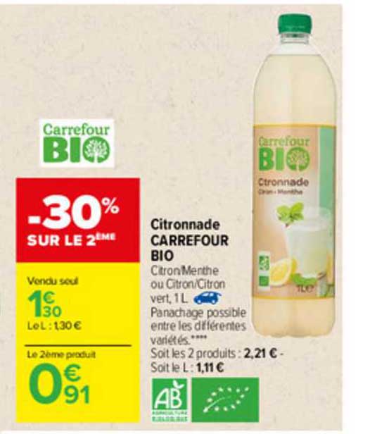 Citronnade Carrefour Bio