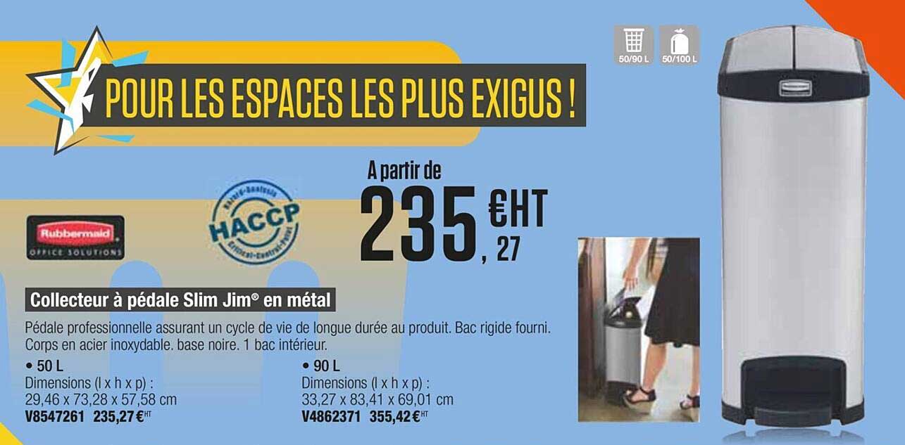 collecteur à pédale slim jim en métal