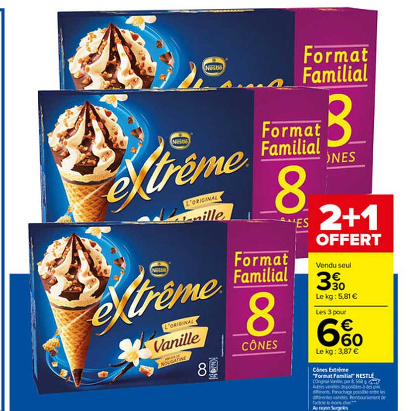 cônes extrême "format familial" nestlé