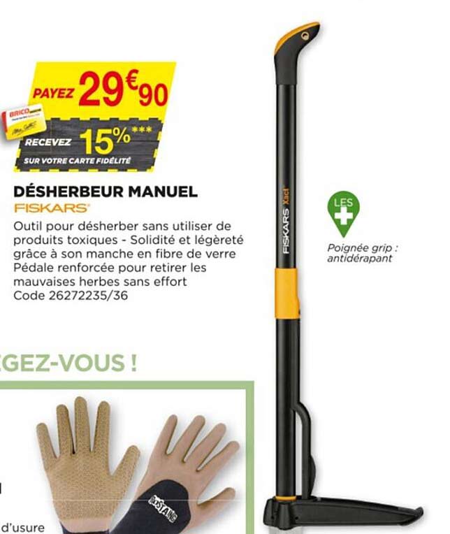 désherbeur manuel fiskars'