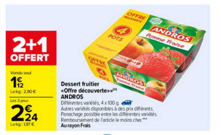 Dessert Fruitier «offre Découverte» Andros