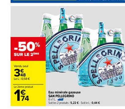 eau minérale gazeuse san pellegrino