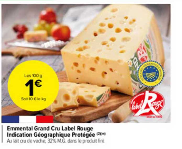 emmental grand cru label rouge indication géographique protégée