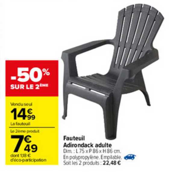 fauteuil adirondack adulte
