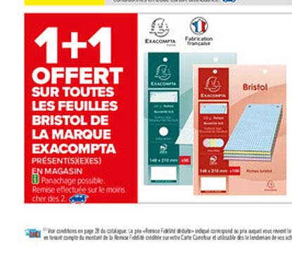 Feuilles Bristol De La Marque Exacompta