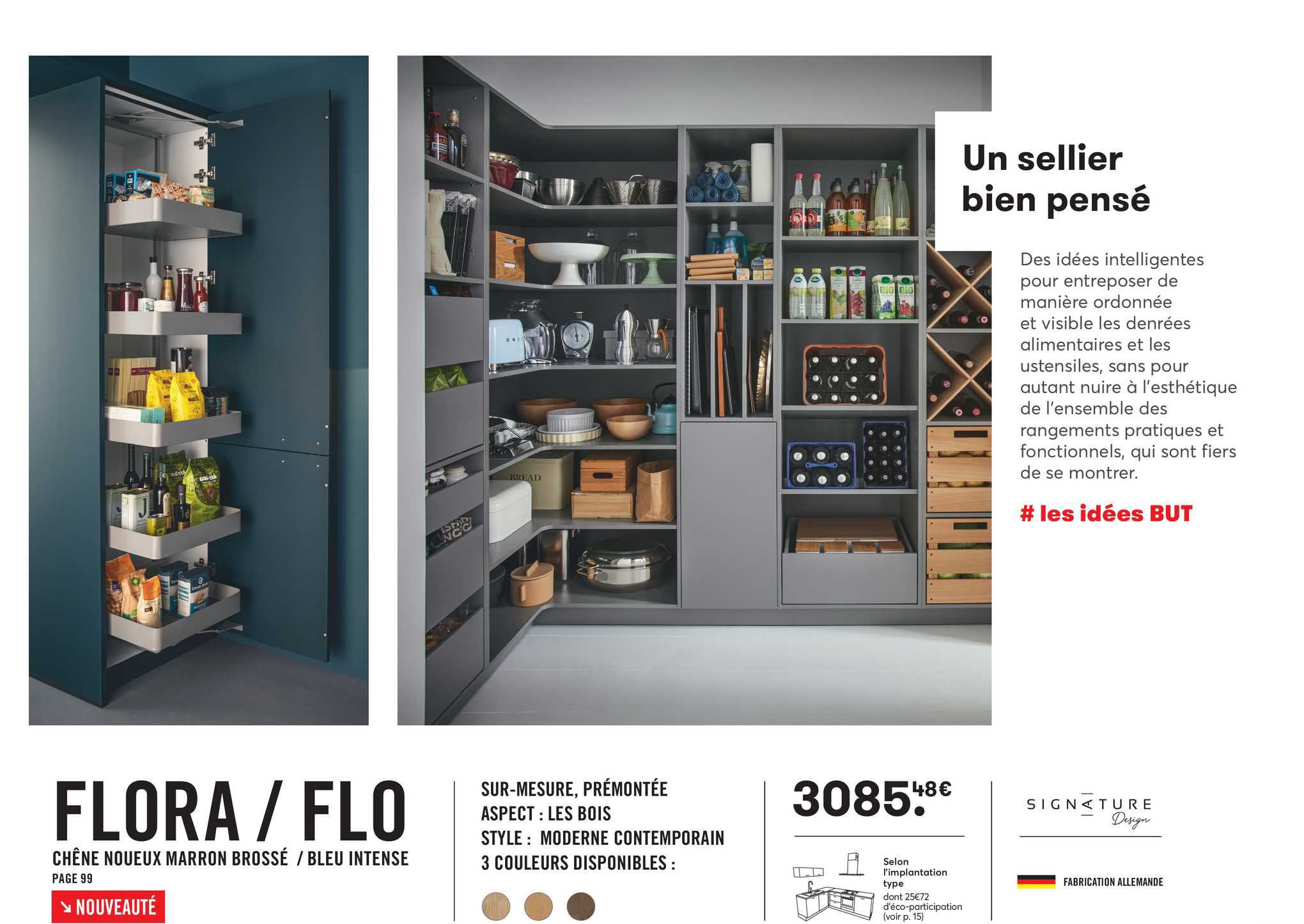 flora - flo chêne noueux marron brossé - bleu intense signature