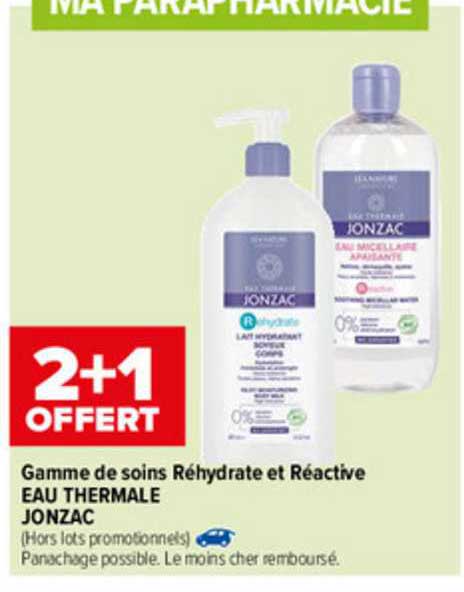 gamme de soins réhydrate et réactive eau thermale jonzac