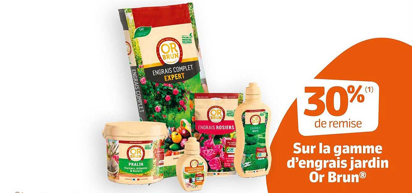 la gamme d'engrais jardin or brun