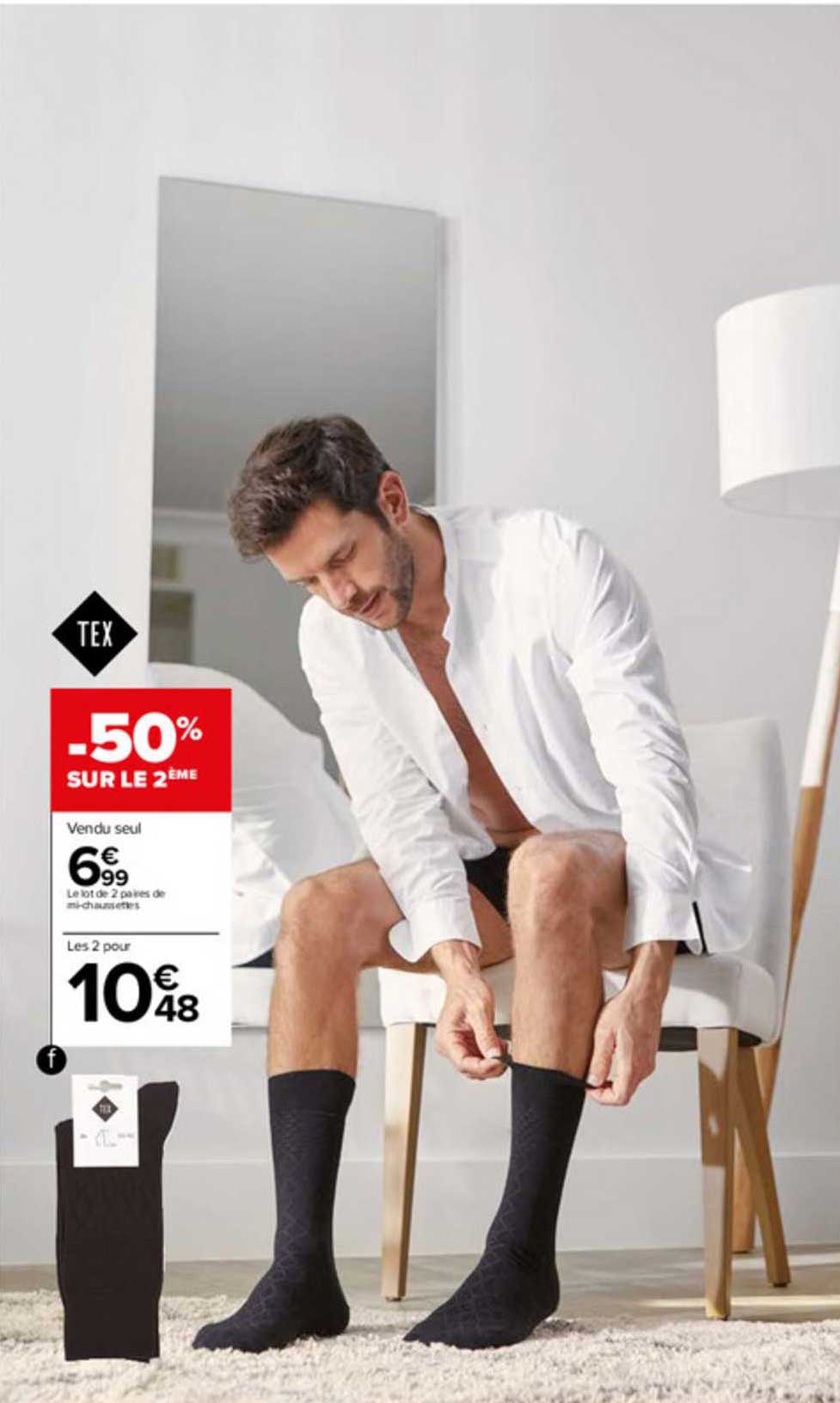 le lot de 2 paires de mi-chaussettes