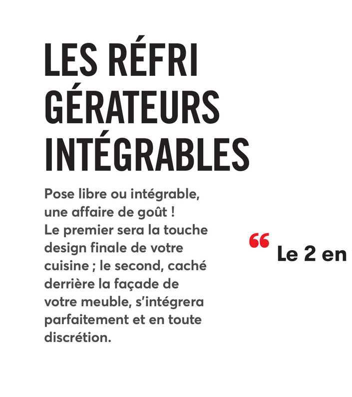 les réfrigérateurs intégrables