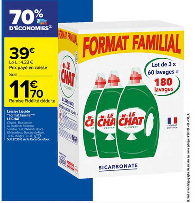 lessive liquide "format familial" le chat