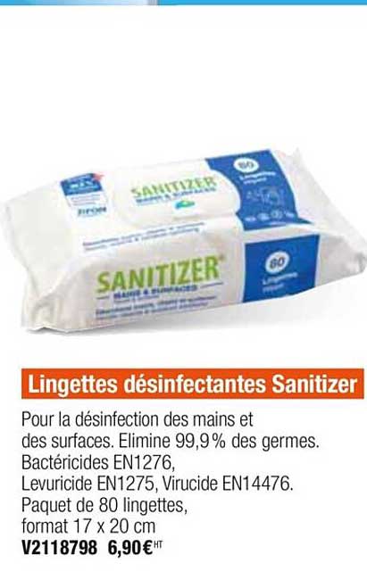 lingettes désinfectantes sanitizer
