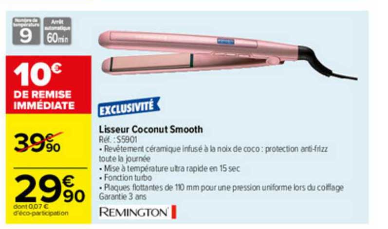 lisseur coconut smooth remington