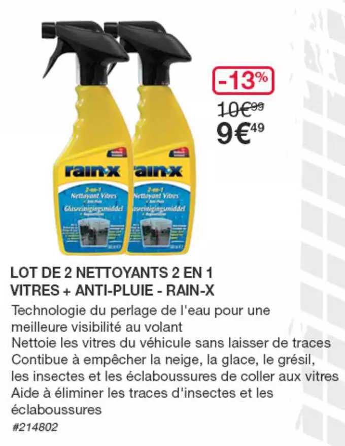 lot de 2 nettoyants 2 en 1 vitres + anti-pluie - train-x