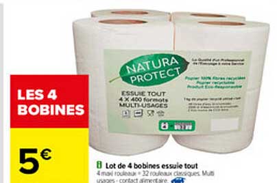 lot de 4 bobines essuie tout natura protect