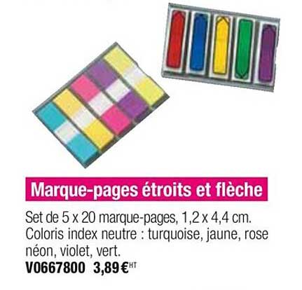 marque-pages étroits et flèche