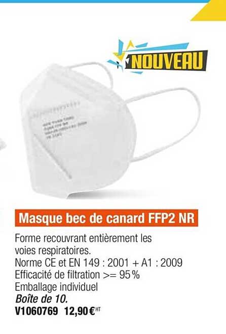 masque bec de canard ffp2 nr