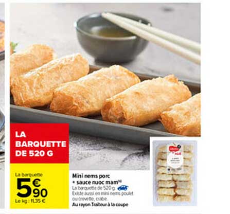 mini nems porc + sauce nuoc mam