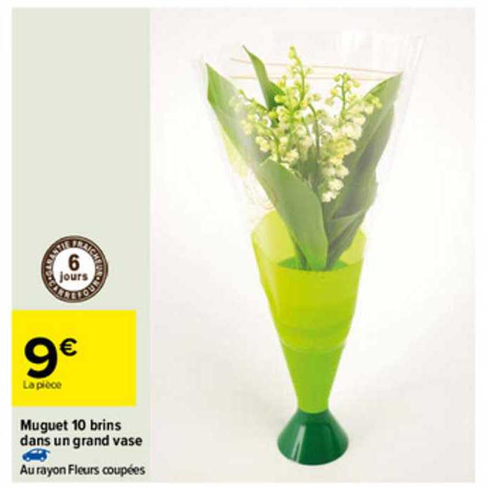 muguet 10 brins dans un grand vase