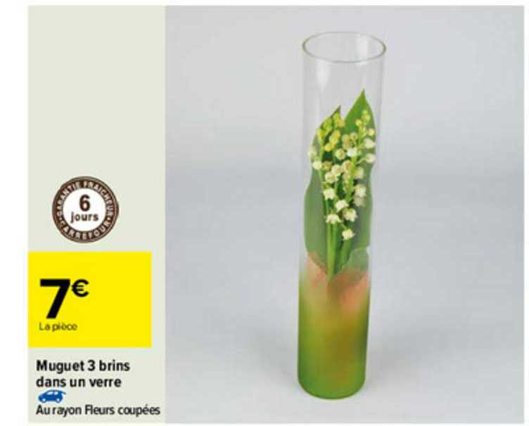 muguet 3 brins dans un verre