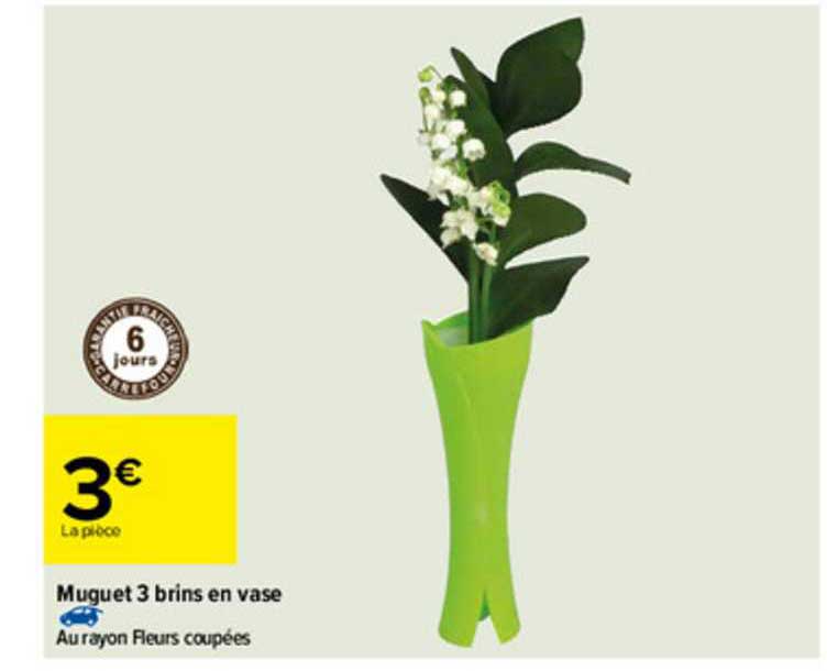 muguet 3 brins en vase