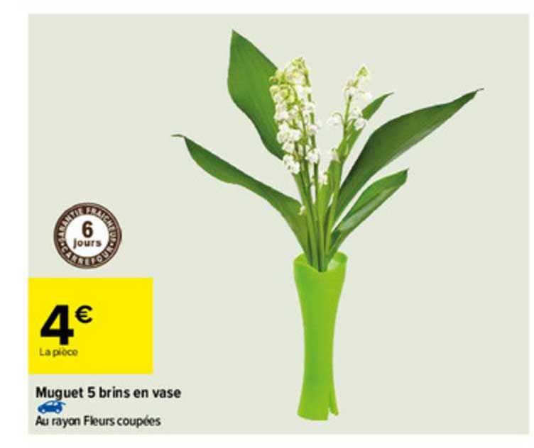 muguet 5 brins en vase