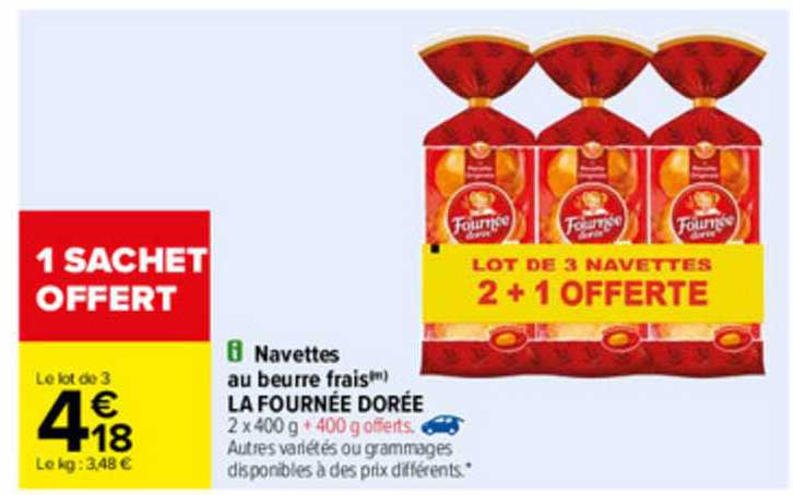 Navettes Au Beurre Frais La Fournée Dorée