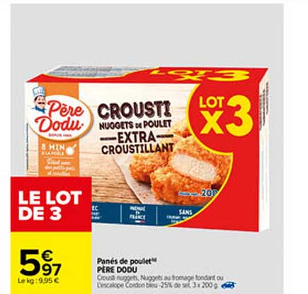 panés de poulet père dodu