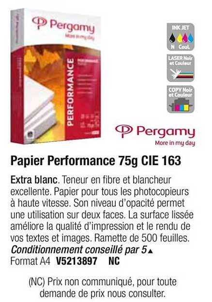 papier performance 75g cie 163 pergamy