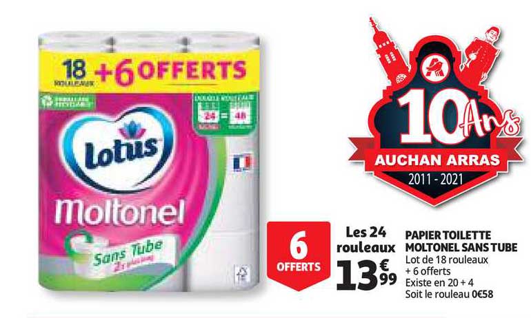 Papier Toilette Moltonel Sans Tube