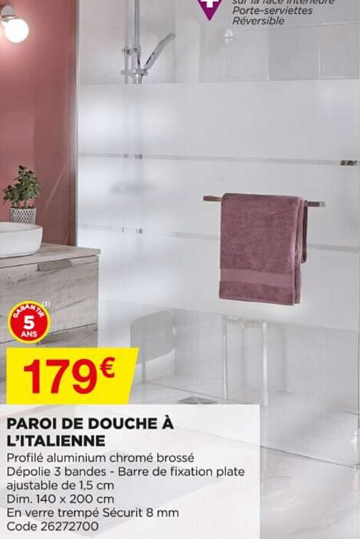 paroi de douche à l'italienne