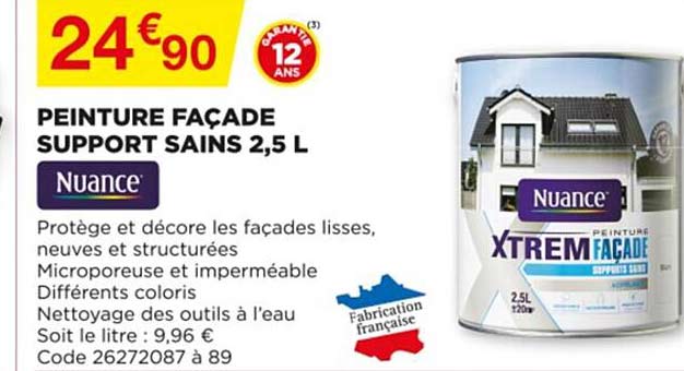 Peinture Façade Support Sains 2,5 L Nuance