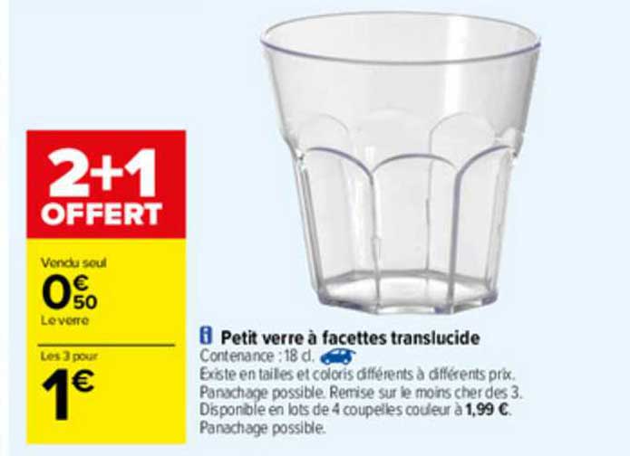petit verre à facettes translucide