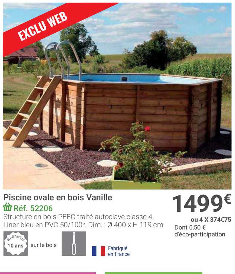 Piscine Ovale En Bois Vanille