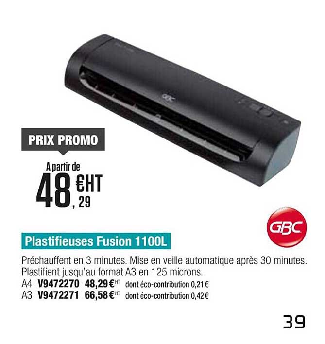 plastifieuses fusion 1100l gbc