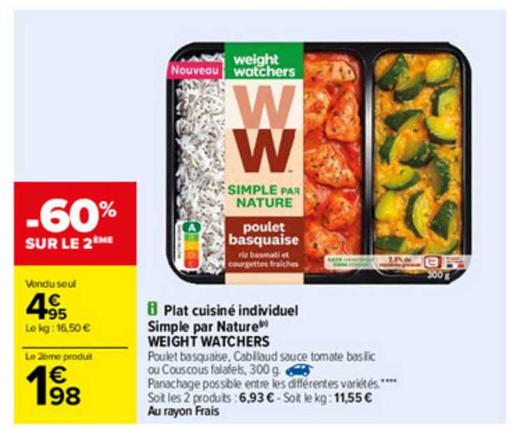 Plat Cuisiné Individuel Simple Par Nature Wieght Watchers