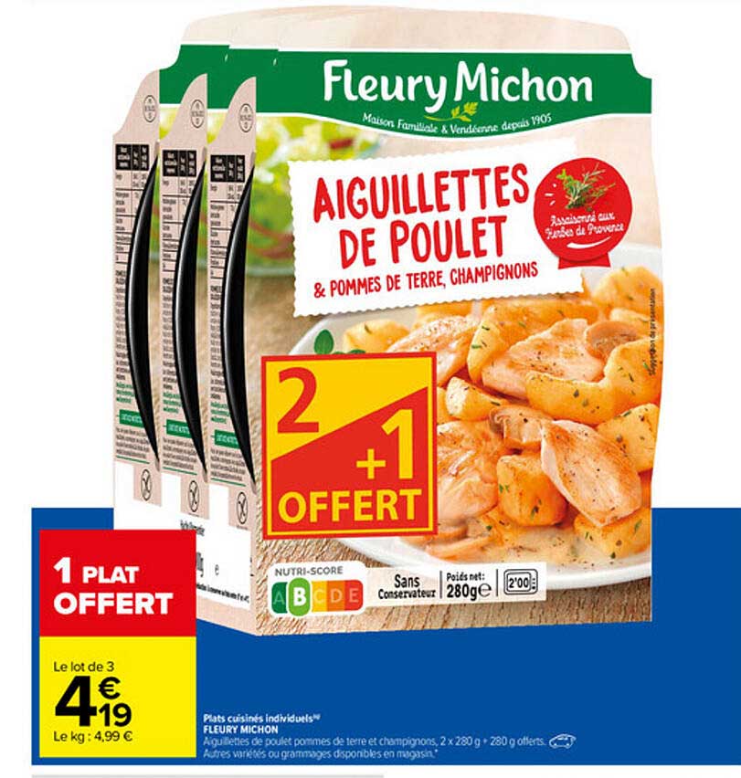 plats cuisinés individuels fleury michon