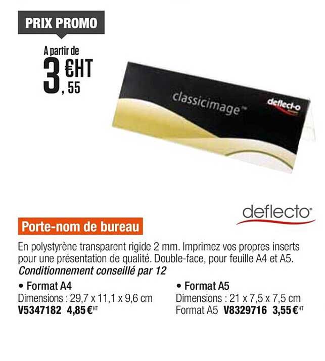 porte-nom de bureau deflecto