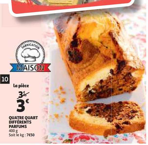 quatre quart différents parfums