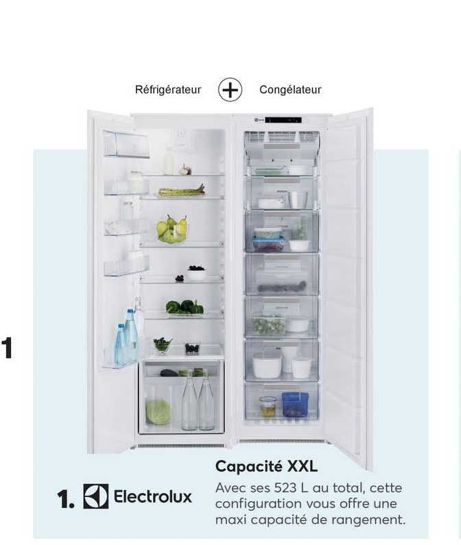 réfrigérateur + congélateur capacité xxl electrolux