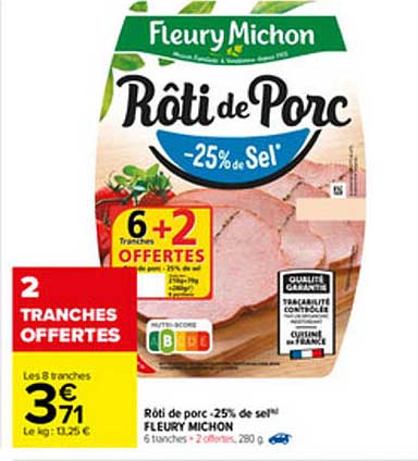 rôti de porc -25% de sel fleury michon