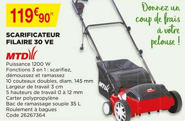 scarificateur filaire 30 ve mtd