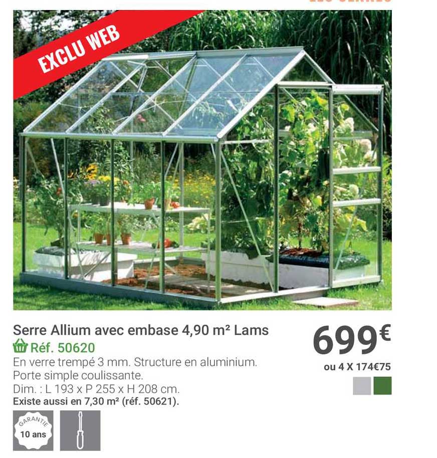 serre allium avec embase 4,90 m² lams