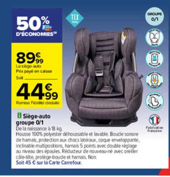 siège-auto groupe 0-1 tex baby