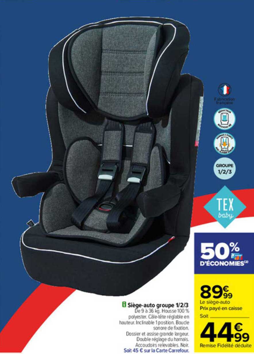 siège-auto groupe 1-2-3 tex baby